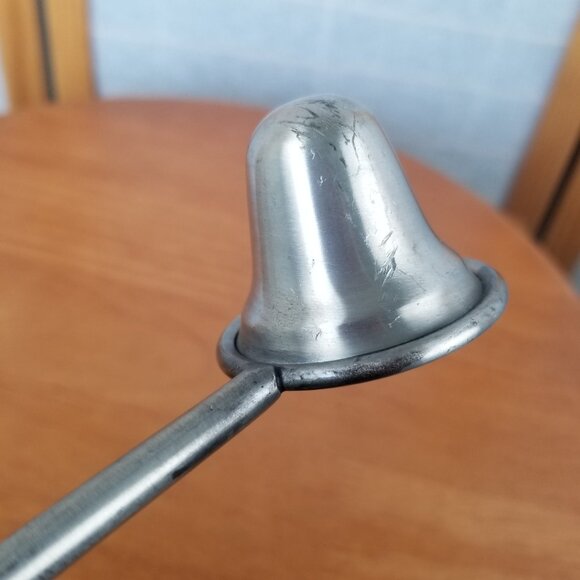 Vintage Pewter Candle Snuffer with Wood Handle 10" - Picture 1 of 6